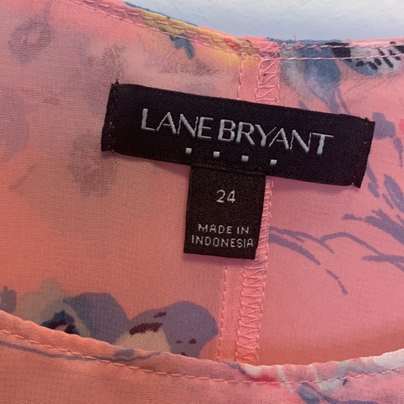 Women’s Plus Size Lane Bryant, Pink Floral, Chiffon Tank, Size 24 - Picture 3 of 4